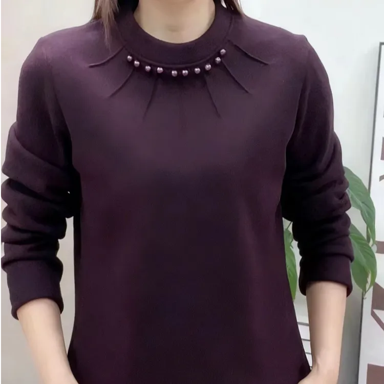 【新款福利】钉珠加绒保暖百搭减龄宽松优雅显气质