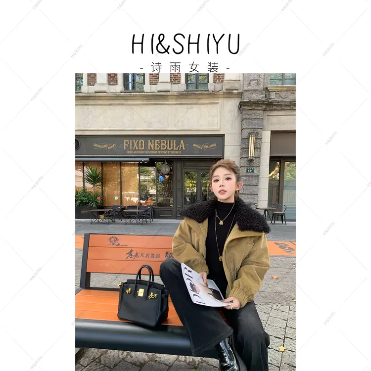 诗雨设计【焦点主义】25年新款时尚气质百搭休闲设计感夹棉外套