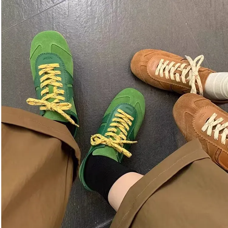 " yoke瑜儿专属 "舒适拼色复古德训鞋女休闲运动鞋百搭平底阿甘鞋