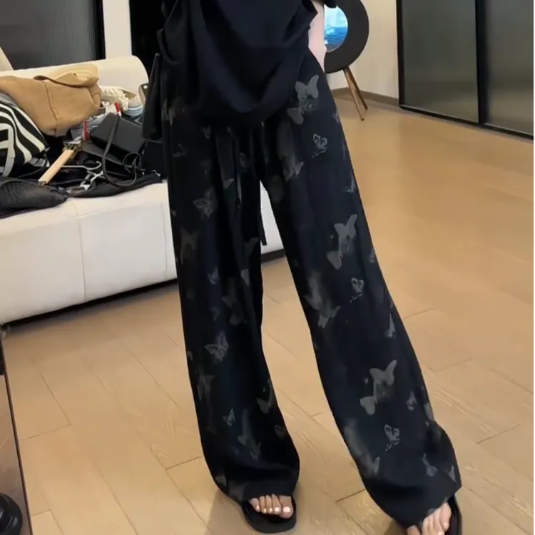 2025夏季新款洋气直筒阔腿裤女