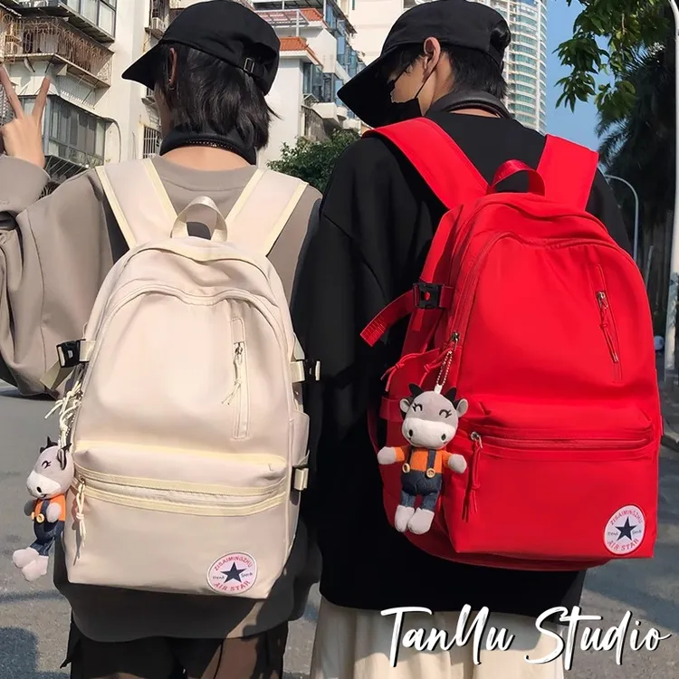 探屿高级感简约百搭大学生双肩包男轻便男大容量书包初高中生背包