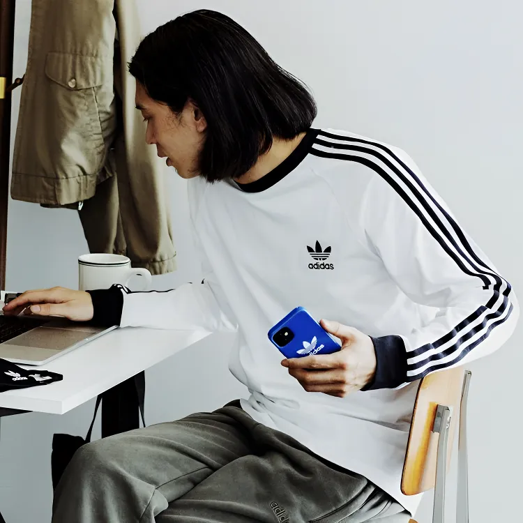 Adidas阿迪达斯三叶草【官方授权】男女复古纯棉运动长袖T恤IA4879