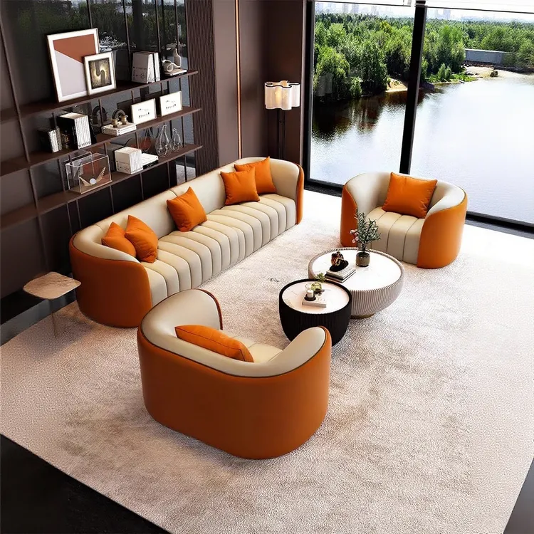 商务接待轻奢沙发茶几组合适用于酒店大堂办公室会客洽谈沙发桌椅