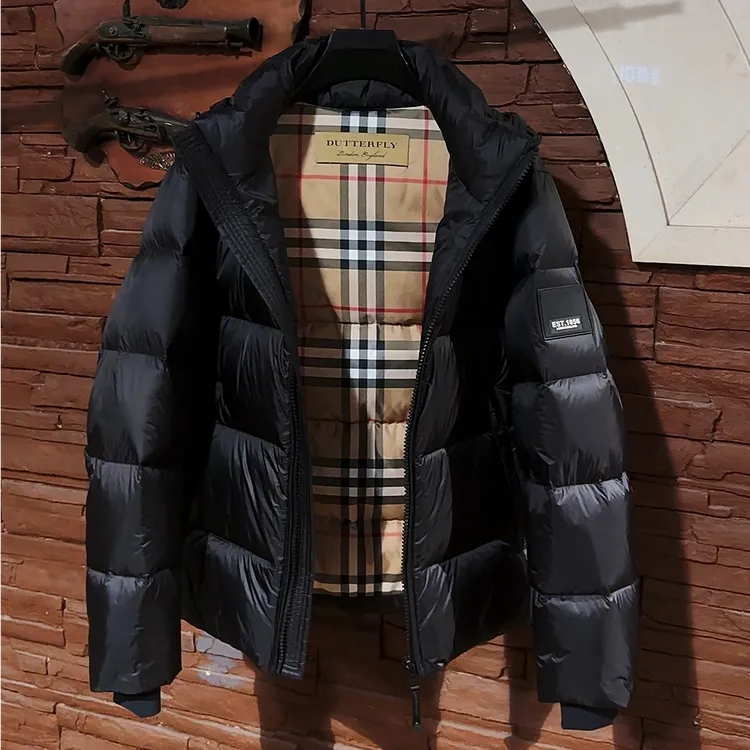 【HNR】冬季男士保暖连帽优等品短款休闲商务时尚百搭羽绒服9680