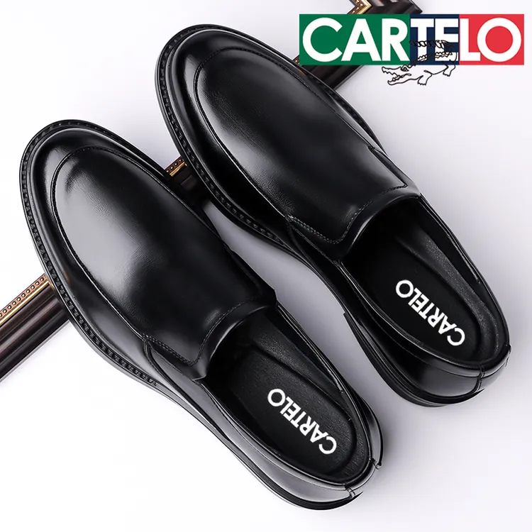 卡帝乐鳄鱼男士皮鞋商务休闲鞋真皮新款牛皮透气秋季中老人爸爸鞋