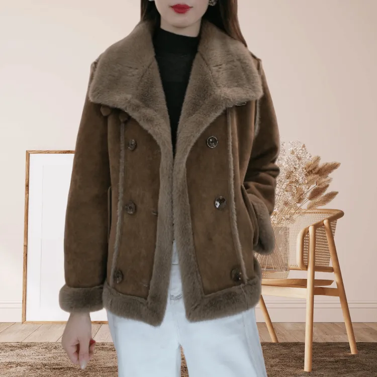 减龄时尚复古纯色加厚外套女冬爆款气质洋气宽松遮肉显瘦百搭外套