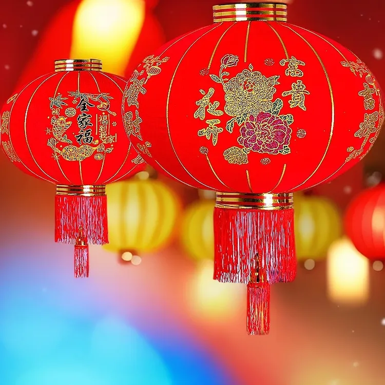 厂家批发大红灯笼春节新年装饰过年灯笼大门户外防水广告植绒灯笼