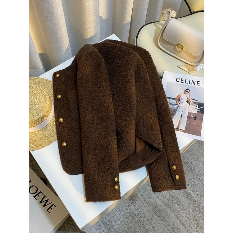 冬季韩系百搭复古轻奢洋气高级感小众时尚设计休闲风保暖外套上衣