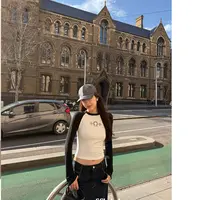 Ranwear 私服！“街头来电” 克*芯梵文印花修身紧身插肩袖T恤女