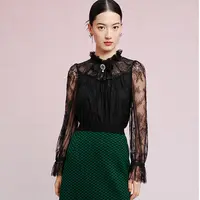 【晨粉专享价】蕾丝高级感女式衬衫通勤百搭上衣女