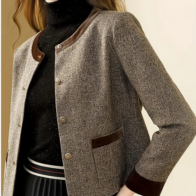 6207通勤时尚轻奢休闲短外套女高级感春秋装新款气质百搭上衣