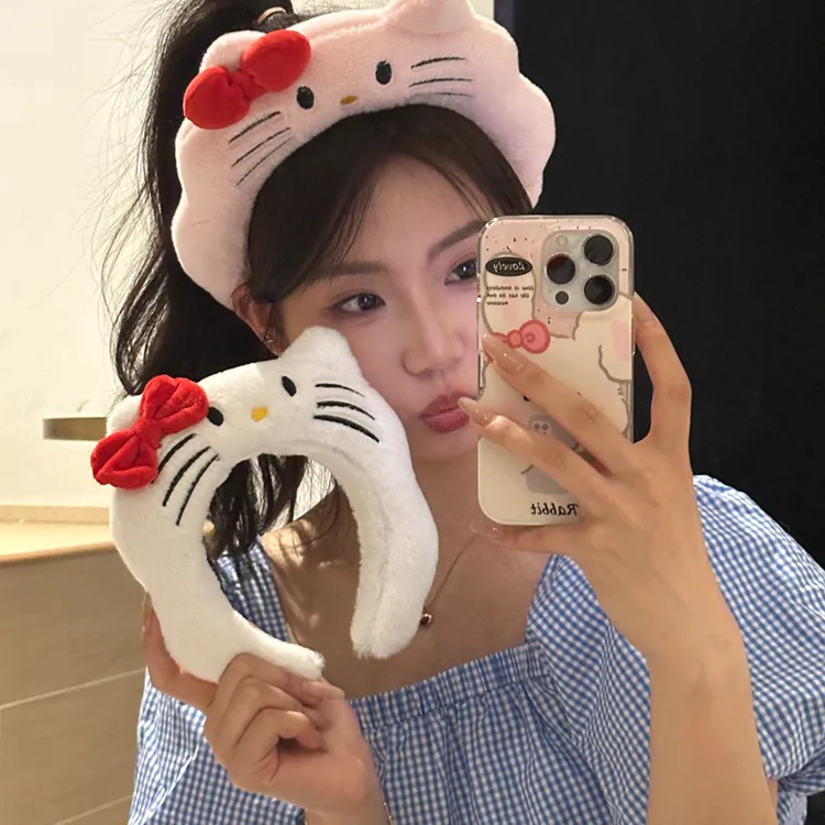 可爱毛绒猫咪发箍女洗脸化妆压发头箍甜美少女高颅顶ins头饰网红