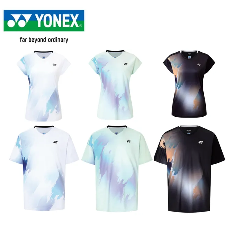 YONEX/尤尼克斯新款运动速干透气羽毛球服男女款短袖T恤印花