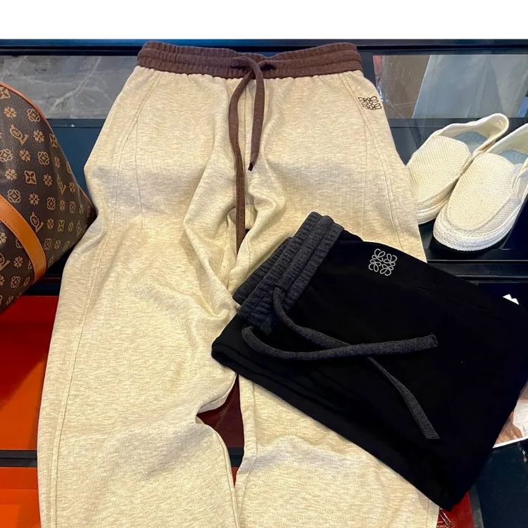 25年秋冬加绒加厚时尚男士休闲提花刺绣款多色直筒松紧裤