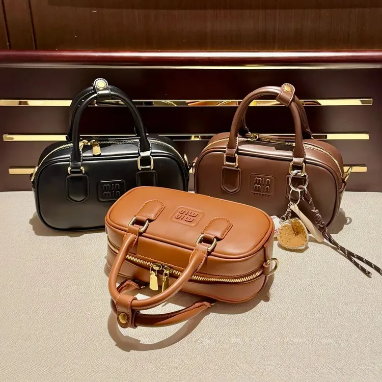 【MIU系千金】小众轻奢手提保龄球包女2025新款百搭时尚单肩斜挎包
