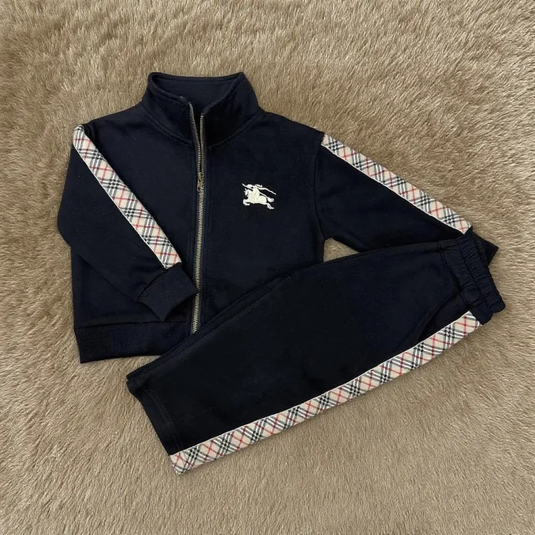 【BBR系列】2025拉链春秋纯色常规男男女通用套装立领女士童装外套