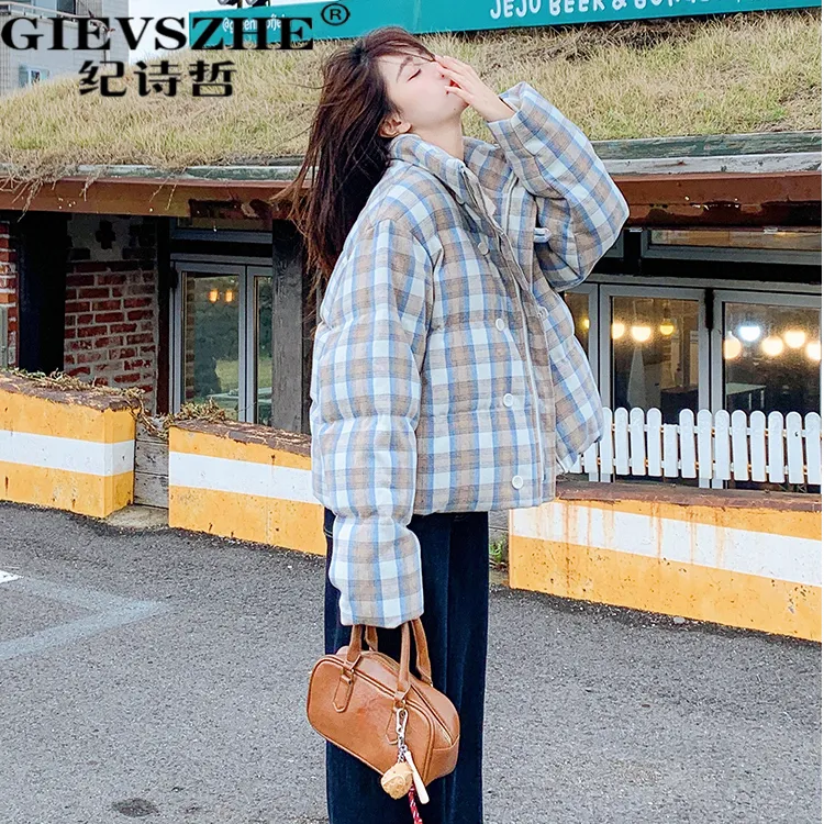 纪诗哲短款羽绒服女2025新款小个子加厚立领面包服90白鸭绒外套