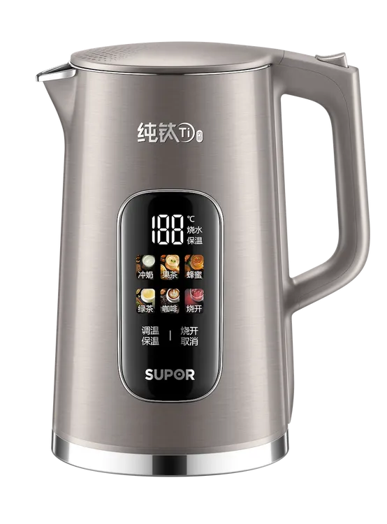 SUPOR/苏泊尔苏泊尔纯钛电水壶SW-17S65T容量1.7L可调温双层防烫