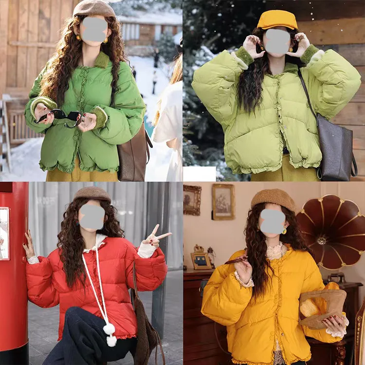 2025年秋冬新款韩系慵懒风宽松百搭棉服外套女休闲通勤风时尚潮流