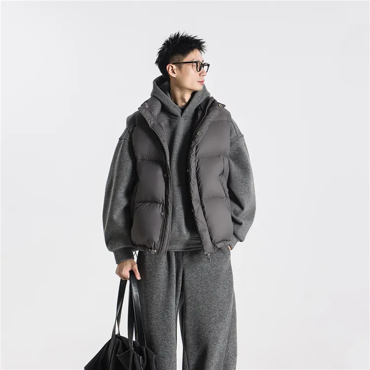 冬季超大码300斤零重力感保暖立领羽绒马甲男女情侣蓬松坎肩外套2
