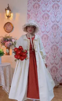 《米粒》63404娃娃领木耳边长袖百搭减龄外套