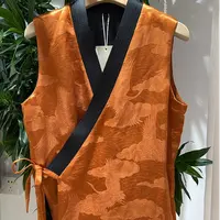 民族服装网红套装开衫拼接无袖复古上衣提花外套百搭休闲宽松