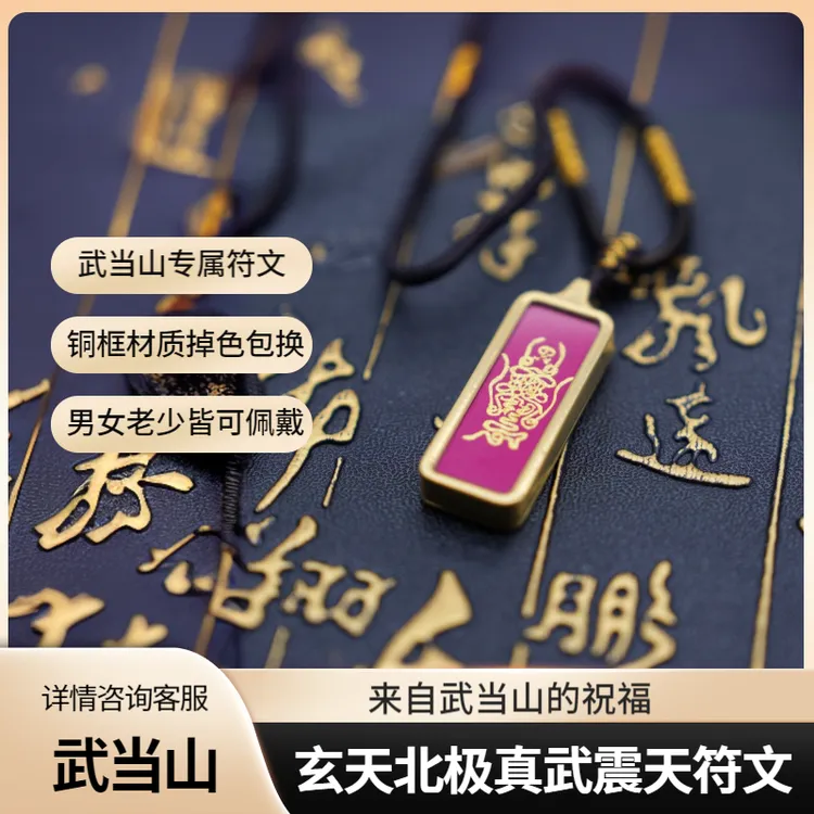 铜吊坠 【開】武当山手绘【北极玄天真武大帝震天宝Fu】双面创意精美