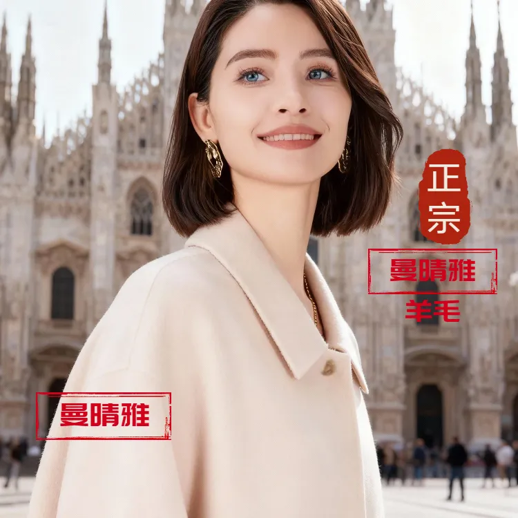 气质名媛羊毛大衣羊毛长款毛呢外套显瘦百搭柔软亲肤冰雪外套