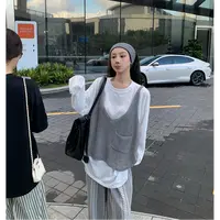 【大码】105韩剧女主穿搭套装女别致设计感叠穿吊带背心两件套