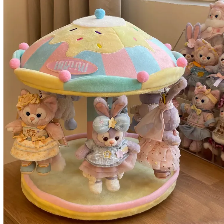 乌萨奇拉布布玲娜贝儿旋转娃屋旋转木马旋转小屋棉花娃娃屋手动