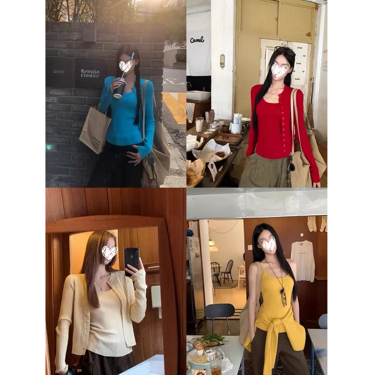 针织开衫女秋季韩系宽松外搭上衣外套+百搭时尚背心两件套装