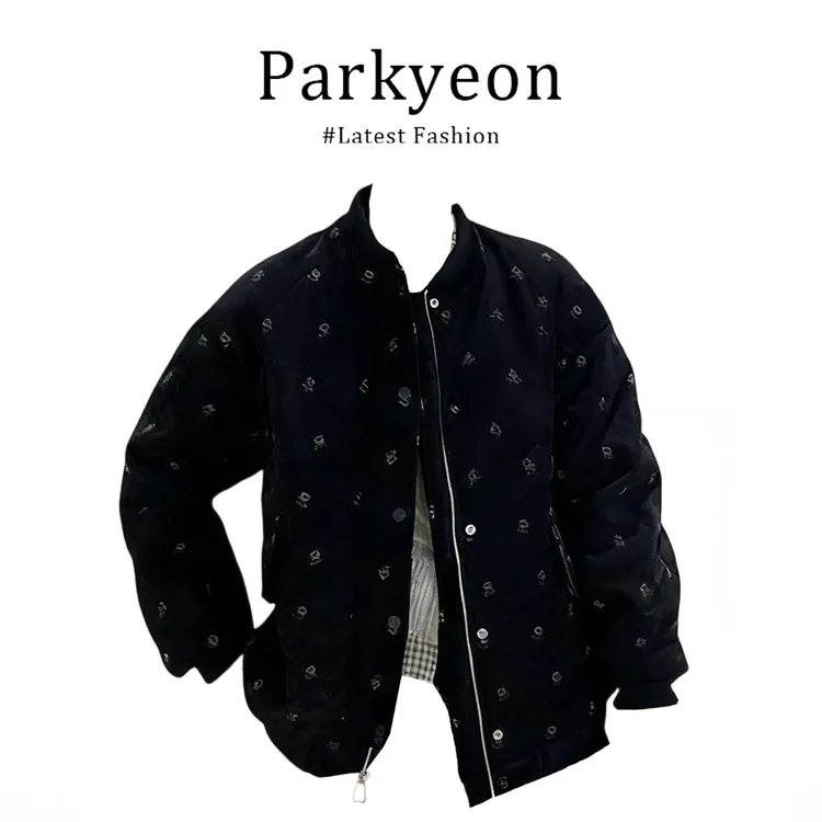 Jennie同款碎花夹棉外套秋冬季新款棉服宽松遮肉百搭上衣