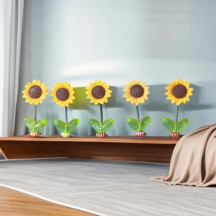 清新花朵车载中控台后视镜装饰品