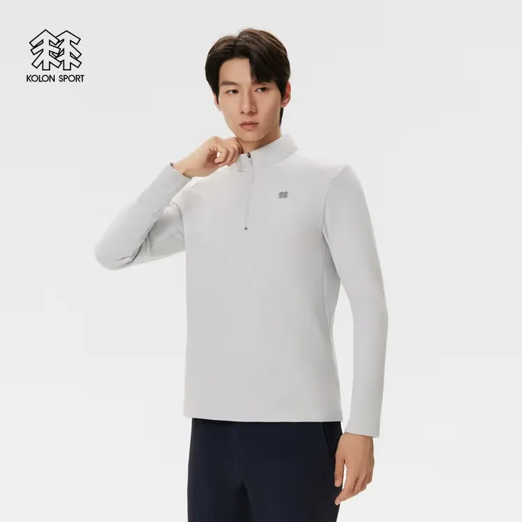 KOLON SPORT可隆抓绒衣保暖男士POLARTEC Fleece半拉链长袖T恤