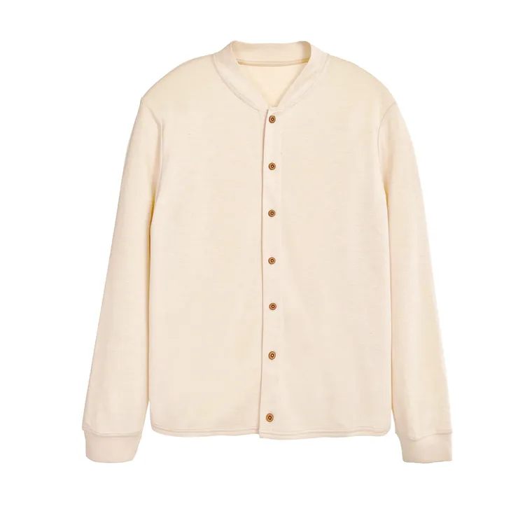 【櫟丝御锦·舒适】柞蚕丝开衫外套秋季薄款圆领长袖款开衫 25215