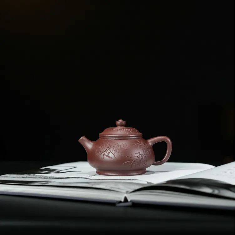 金砂阁【石瓢】工艺师刻绘丨200cc宜兴紫砂壶茶壶茶具D1112