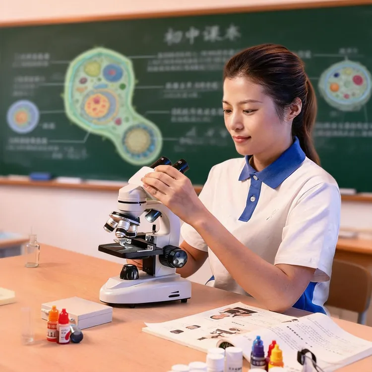 双目高倍光学显微镜儿童适合中小学生生物科学实验家用观察