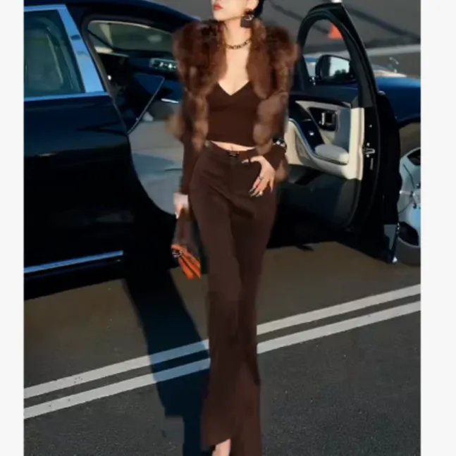 2025冬季时尚潮流百搭精品女装马甲裤子aixii9