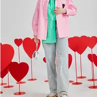 朵以2025春季新款阔腿裤字母印花牛仔裤39dc208050