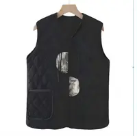 国风马甲整张白丝绵绗绣定位手工盘扣鹿皮绒刺绣贴片装饰 黑色