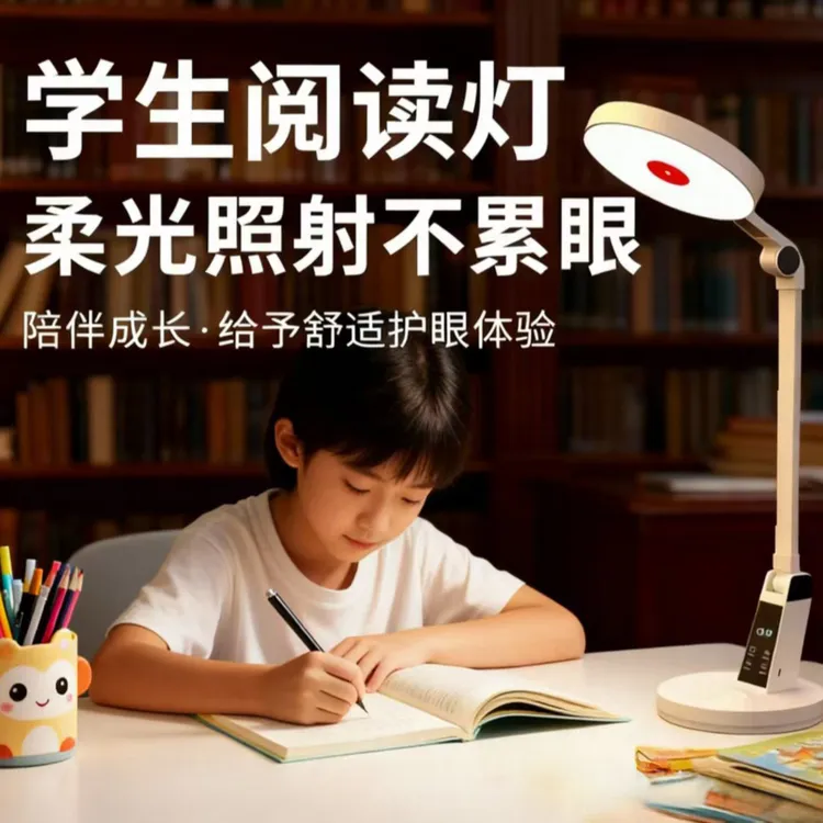 儿童学习专用台灯小学生智能全光谱书桌写字护眼灯充电插电两用款