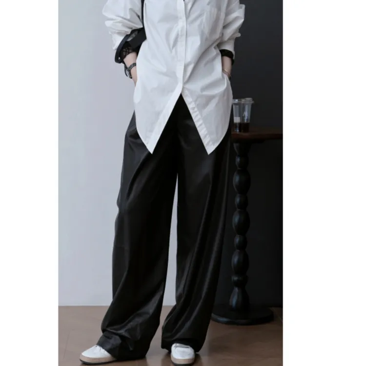 【时髦担当】嵿级绵羊皮山本裤意大利进口无涂薄皮显瘦皮裤25325004