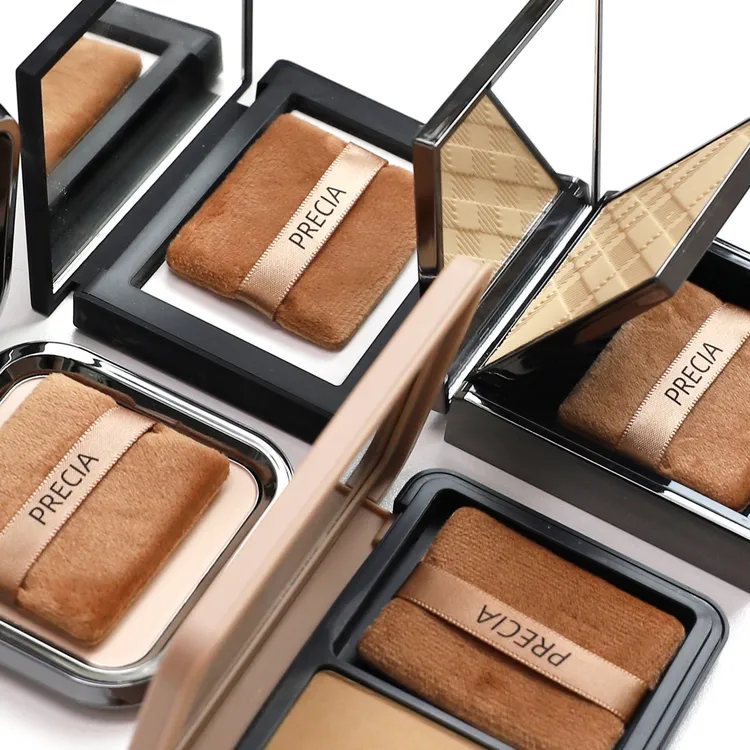 蒲蕾西雅薄款双面植绒粉扑脸部蜜粉饼替换柔软短绒方形圆不掉绒