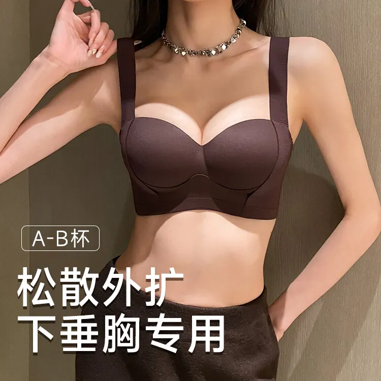 内衣女小胸聚拢显大提拉防下垂上托收副乳调整型无钢圈无痕文胸罩
