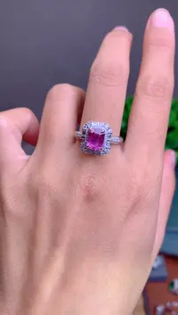 【闪购商品】彩色蓝宝石戒指18K金镶嵌2.05CT  无烧