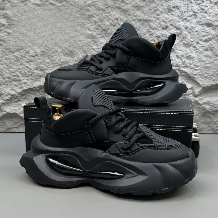 欧洲站黑武士2025新款厚底潮牌内增高时尚休闲运动鞋机甲风老爹鞋