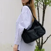 【工厂直销】新款多口袋防风尼龙大容量轻便单肩斜挎包 37×29 