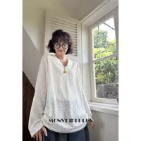 MoNvKiKiPlus2「有你在」大码微胖新中式V领蕾丝上衣（加厚）#B324