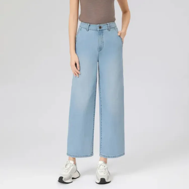 AMASS/阿玛施夏季复古经典显高显瘦休闲直筒裤水洗牛仔裤510010