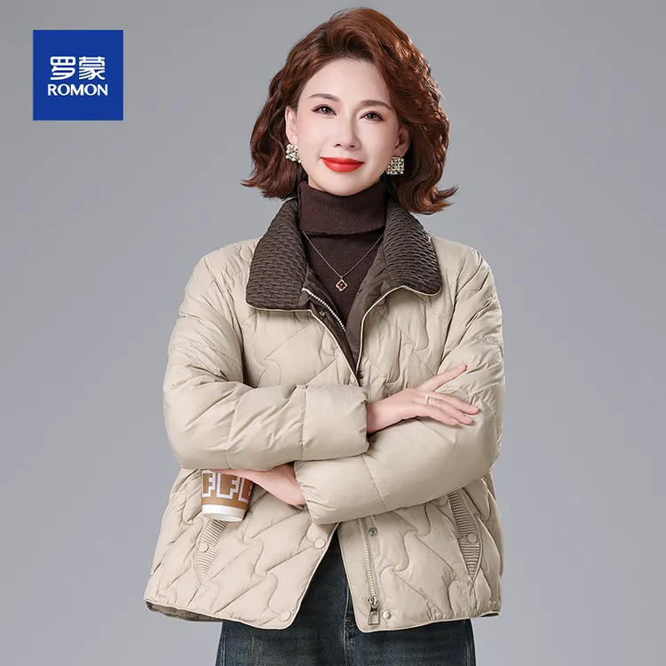 罗蒙洋气妈妈冬装外套2025新款时尚中老年女装冬季棉衣棉服短款厚
